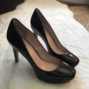 Vince Camuto Black Patent Platform Pumps Heels